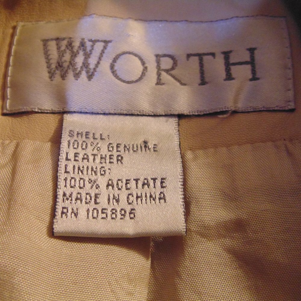 WWorth Leather Jacket, open front see below for siz - Picture 5 of 5